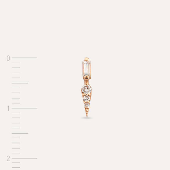 Perseus 0.13 CT Baguette Cut Diamond Mini Single Earring - 4