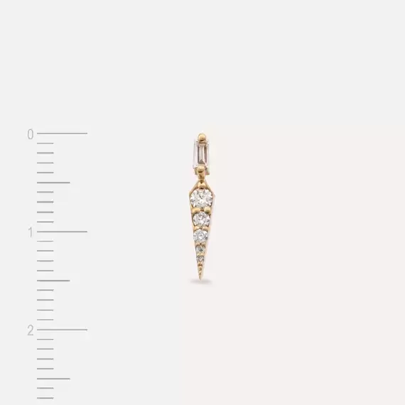 Perseus Baguette Cut Diamond Rose Gold Single Earring - 4