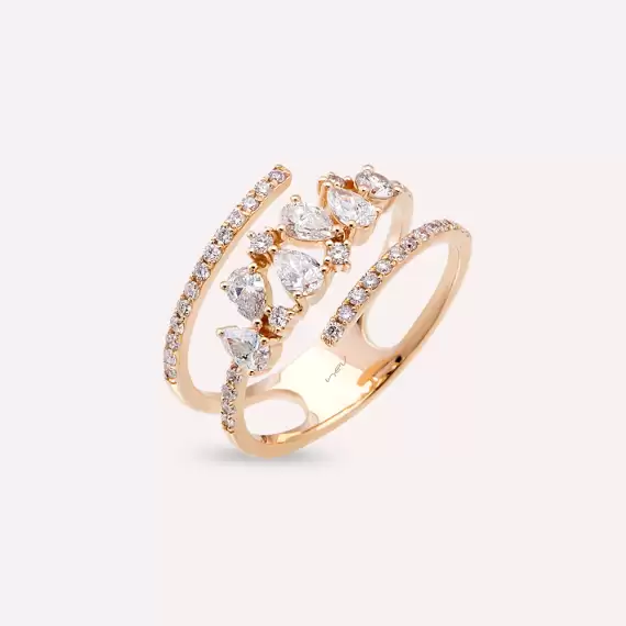 Pia 0.79 CT Pear Cut Diamond Rose Gold Ring - 3
