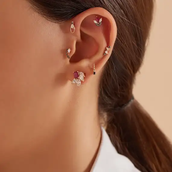 Point Black Diamond Rose Gold Piercing - 2