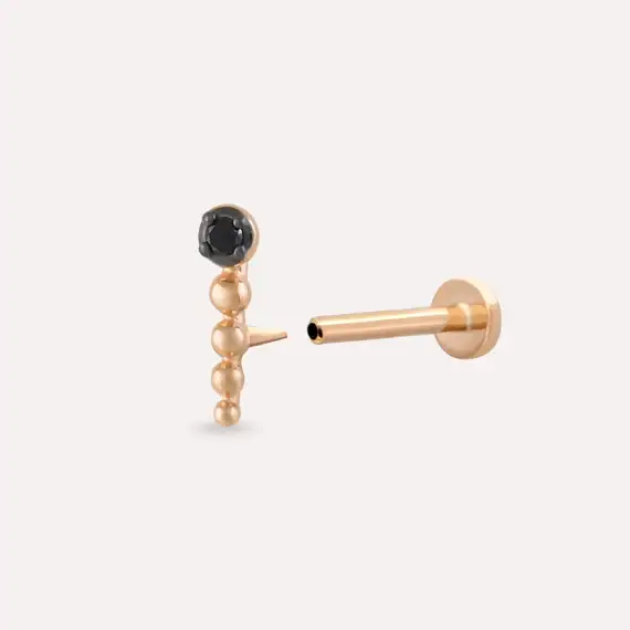 Point Black Diamond Rose Gold Piercing - 4