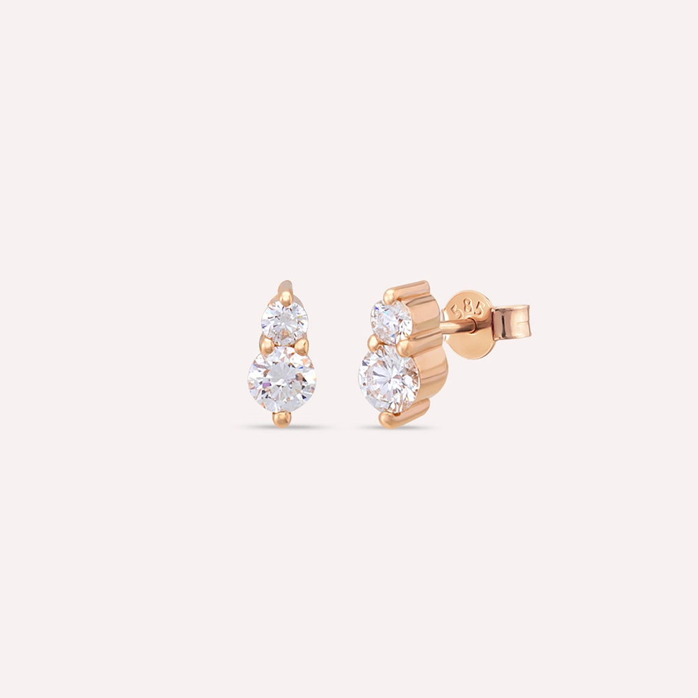 Pix 0.38 CT Diamond Rose Gold Earring - 1