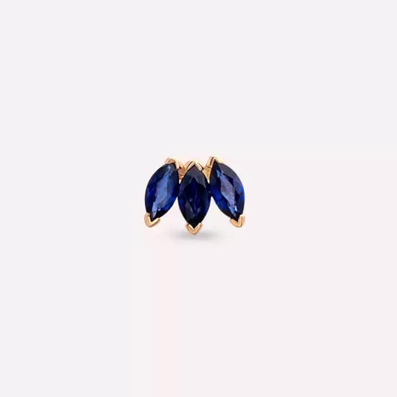 Plume Marquise Cut Sapphire Rose Gold Piercing - 5