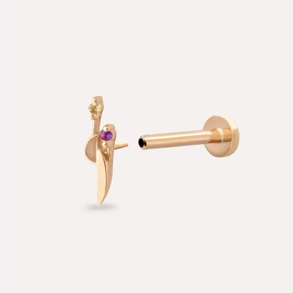 Poise Multicolor Sapphire Rose Gold Piercing - 4