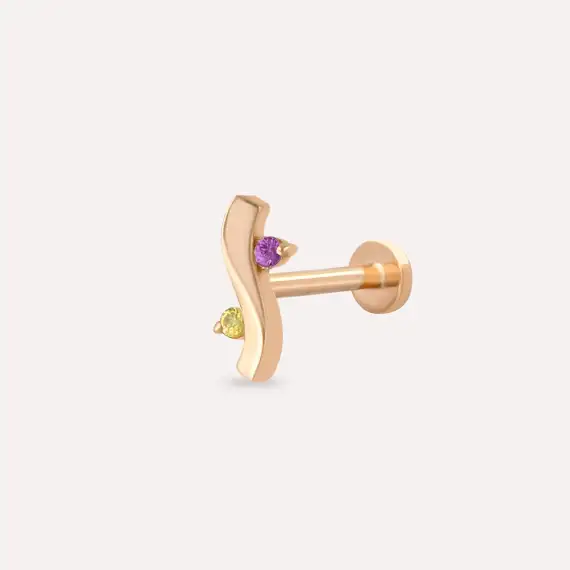 Poise Yellow and Pink Sapphire Rose Gold Piercing - 1