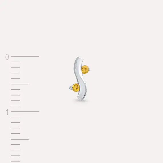 Poise Yellow Sapphire White Gold Single Earring - 4