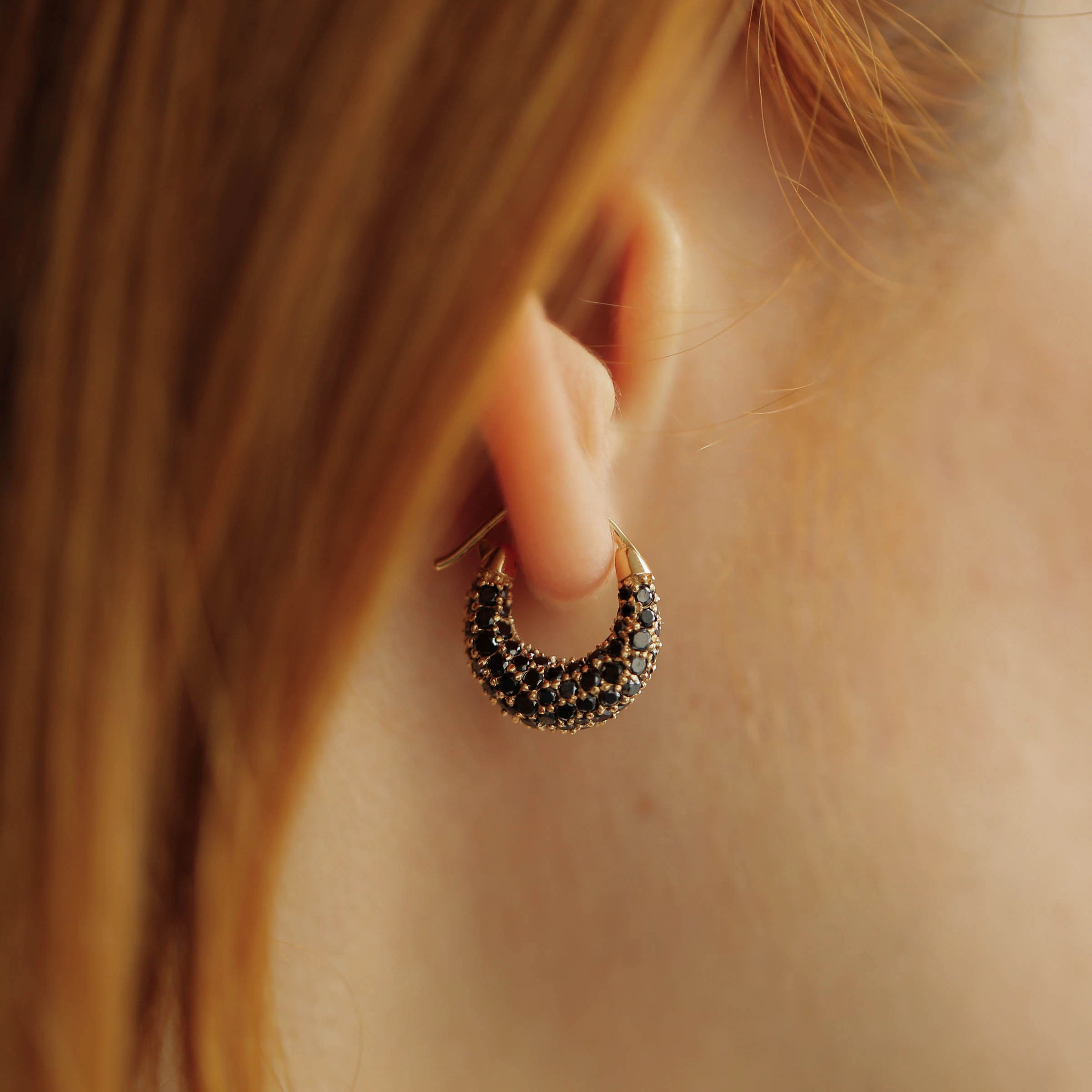 Poly 3.86 CT Black Diamond Rose Gold Earring - 3
