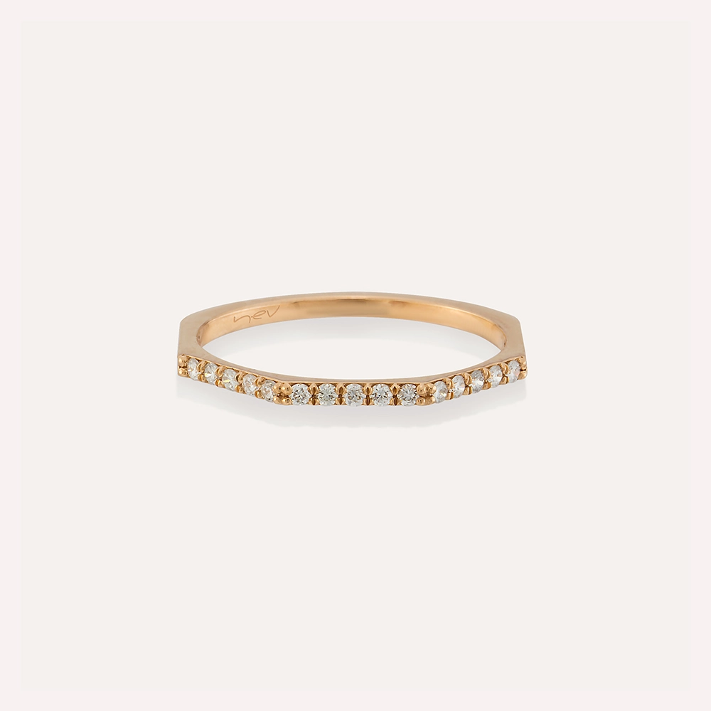 Pure 0.14 CT Diamond Rose Gold Ring - 6