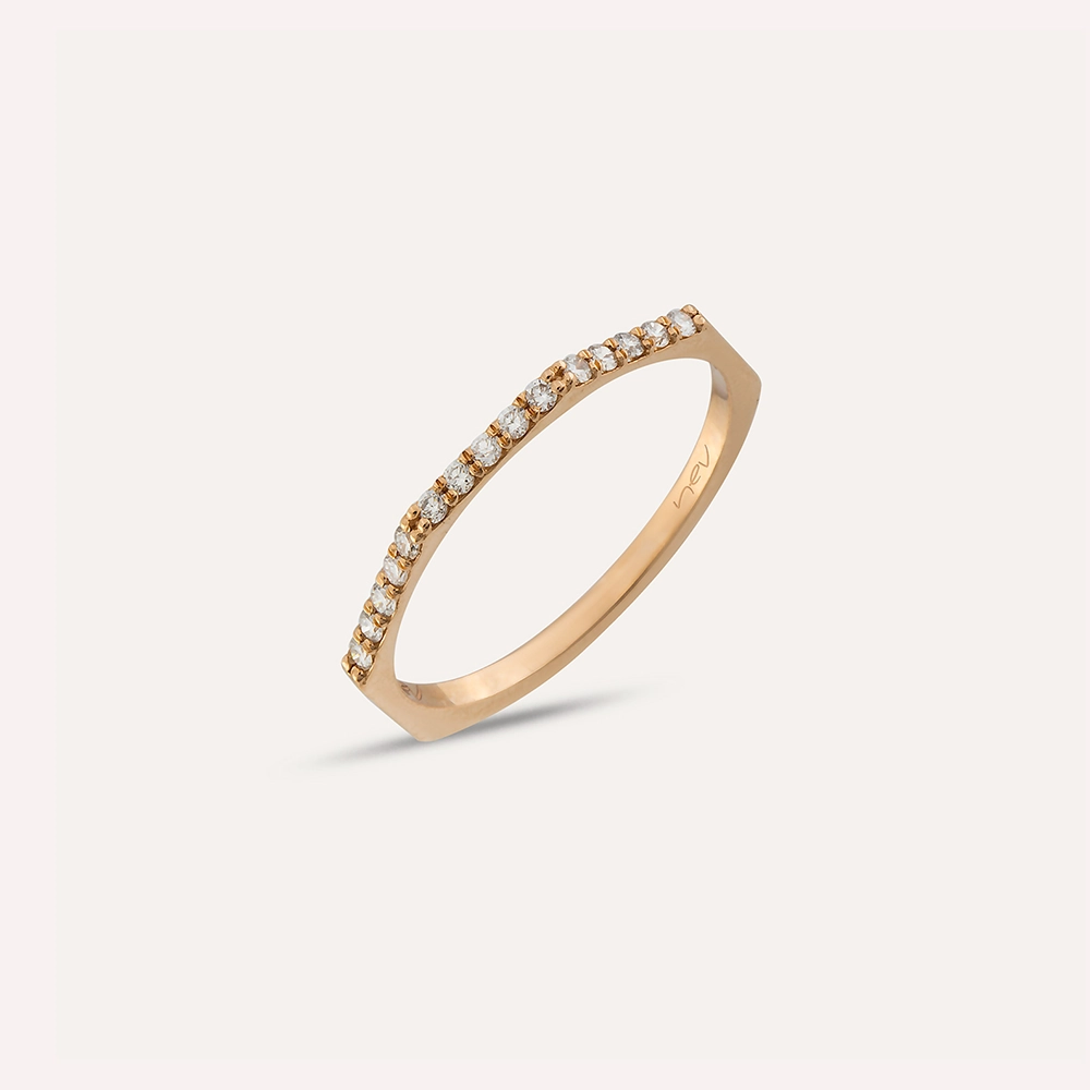 Pure 0.14 CT Diamond Rose Gold Ring - 4