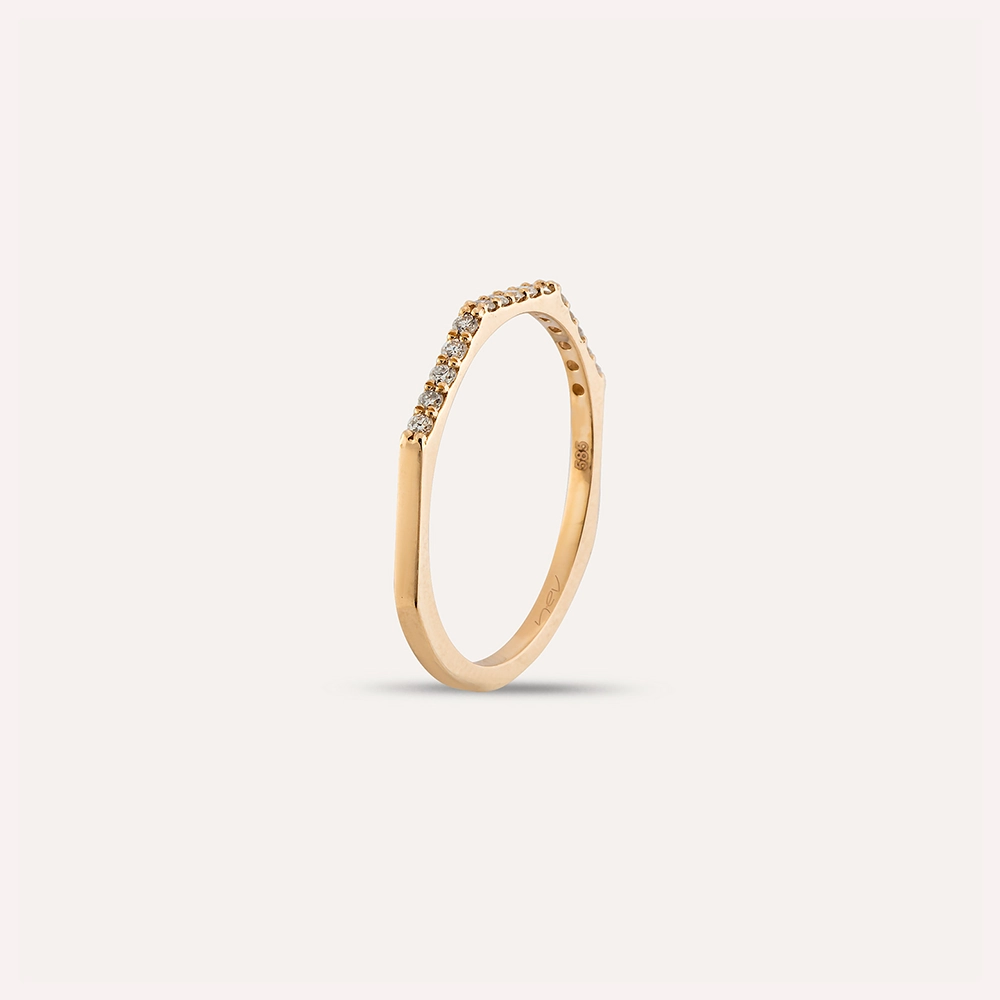 Pure 0.14 CT Diamond Rose Gold Ring - 5