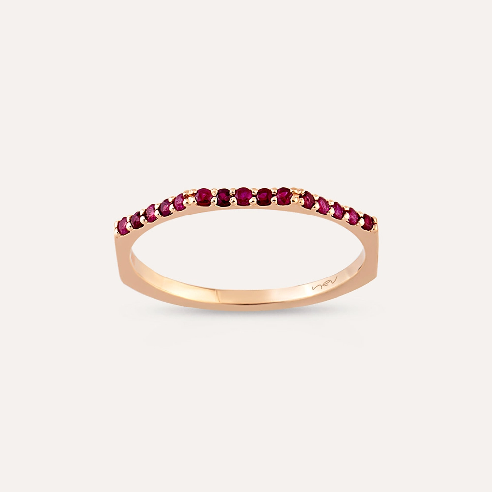 Pure 0.20 CT Ruby Rose Gold Ring - 2