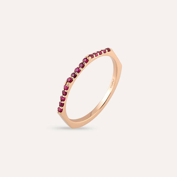 Pure 0.20 CT Ruby Rose Gold Ring - 1