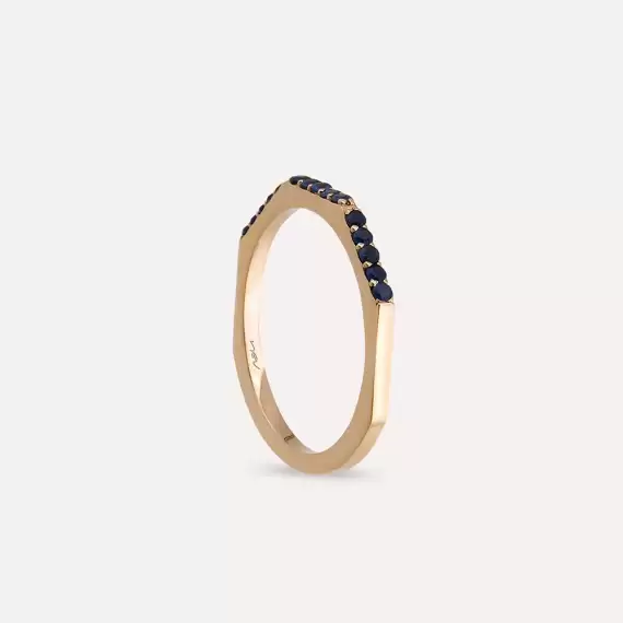 Pure 0.25 CT Sapphire Rose Gold Ring - 4