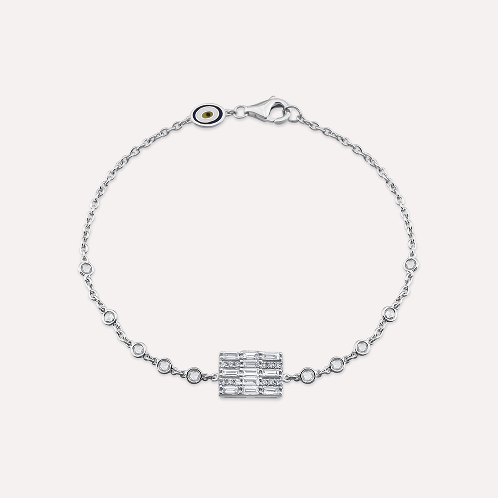 Purl 0.69 CT Baguette Cut Diamond and Rose Cut Diamond Bracelet - 1