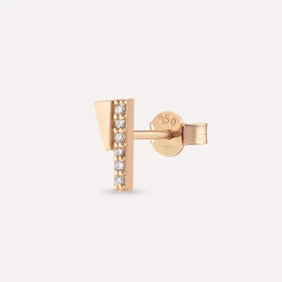 Pylon Diamond Rose Gold Single Earring - 1