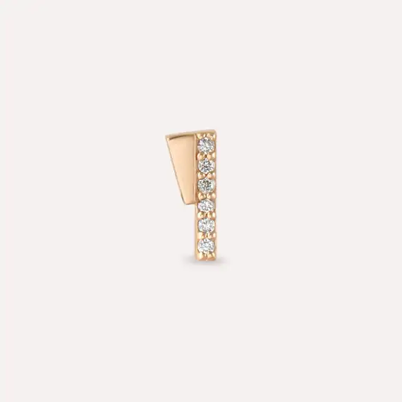 Pylon Diamond Rose Gold Single Earring - 3