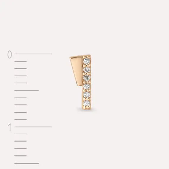 Pylon Diamond Rose Gold Single Earring - 4