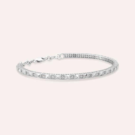 Pyramid 0.27 CT Diamond White Gold Bracelet - 5