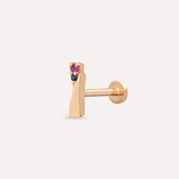 Rea Multicolor Sapphire Rose Gold Piercing - 1