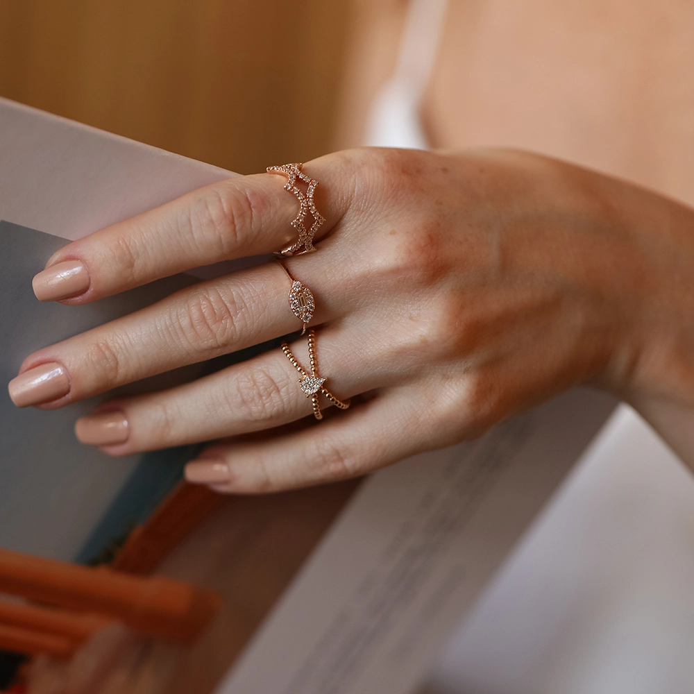 Reflect 0.73 CT Diamond Rose Gold Ring - 4