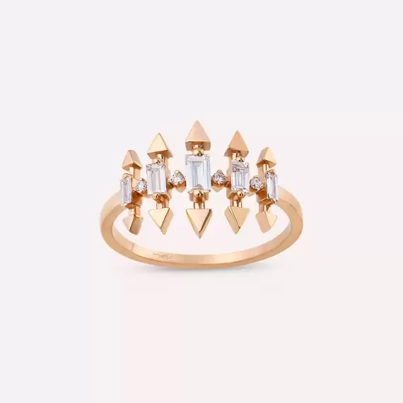 Remi 0.34 CT Baguette Cut Diamond Rose Gold Ring - 1