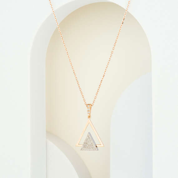 Rise 0.14 CT Diamond Rose Gold Necklace - 3