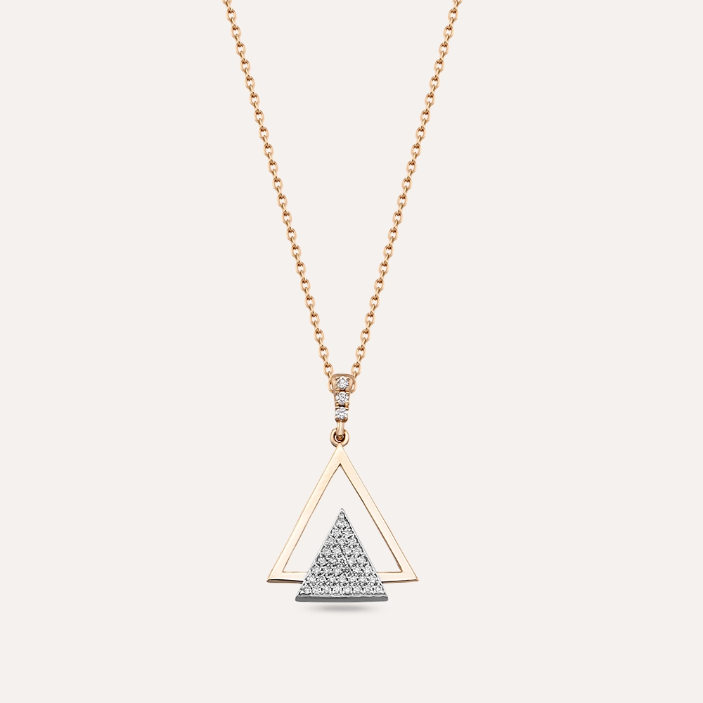 Rise 0.14 CT Diamond Rose Gold Necklace - 1