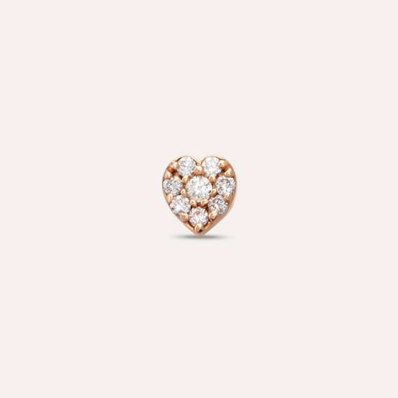 Rose Hearts 0.05 CT Diamond Mini Single Earring - 1