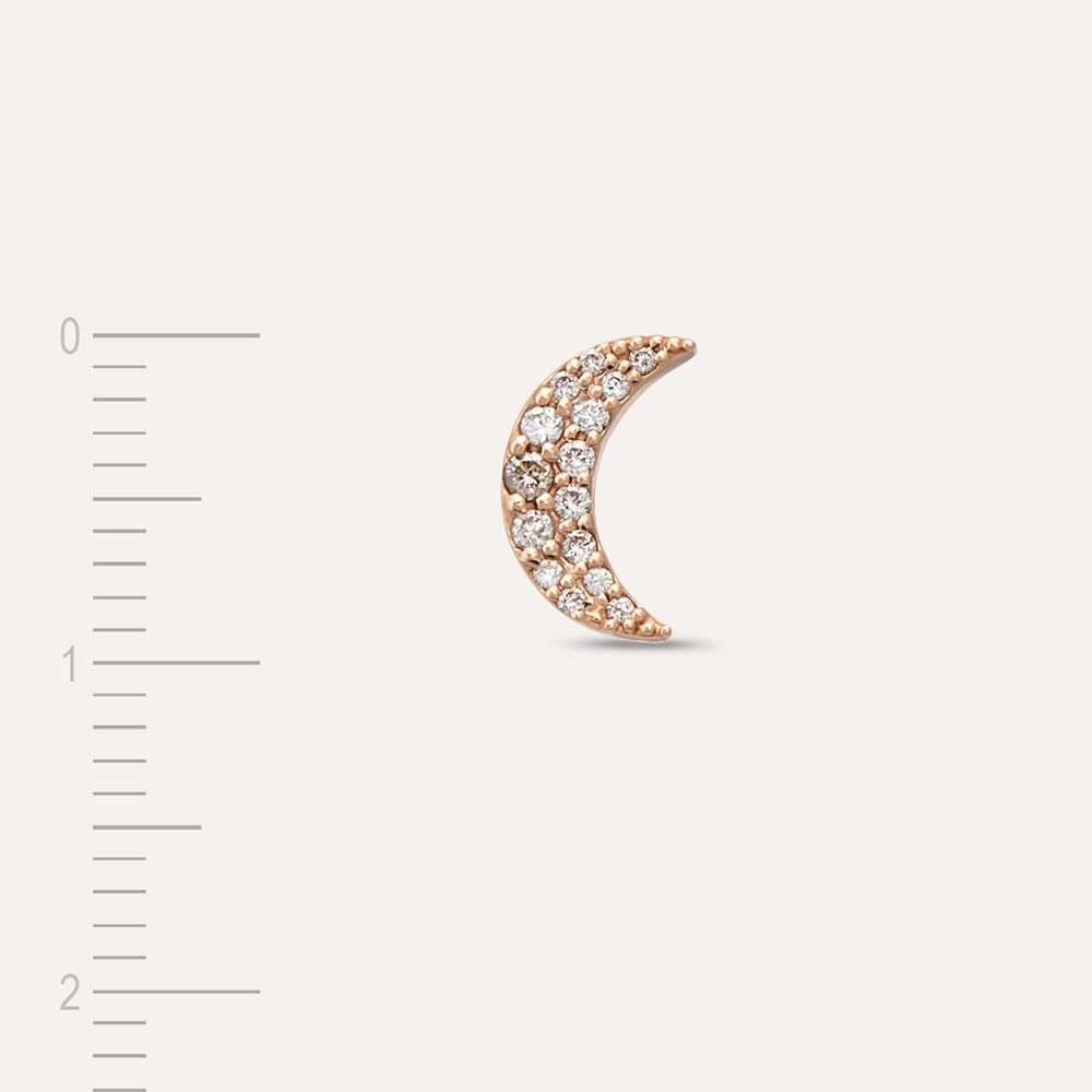 Rose Moon 0.06 CT Diamond Single Earring - 4