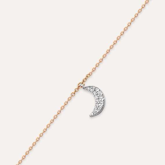 Rose Moon 0.10 CT Diamond Rose Gold Anklet - 4