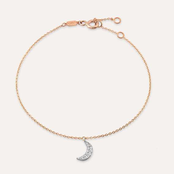 Rose Moon 0.10 CT Diamond Rose Gold Anklet - 1