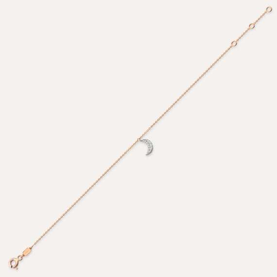 Rose Moon 0.10 CT Diamond Rose Gold Anklet - 3