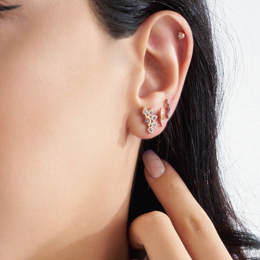 Rose Spike 0.05 CT Diamond Single Earring
