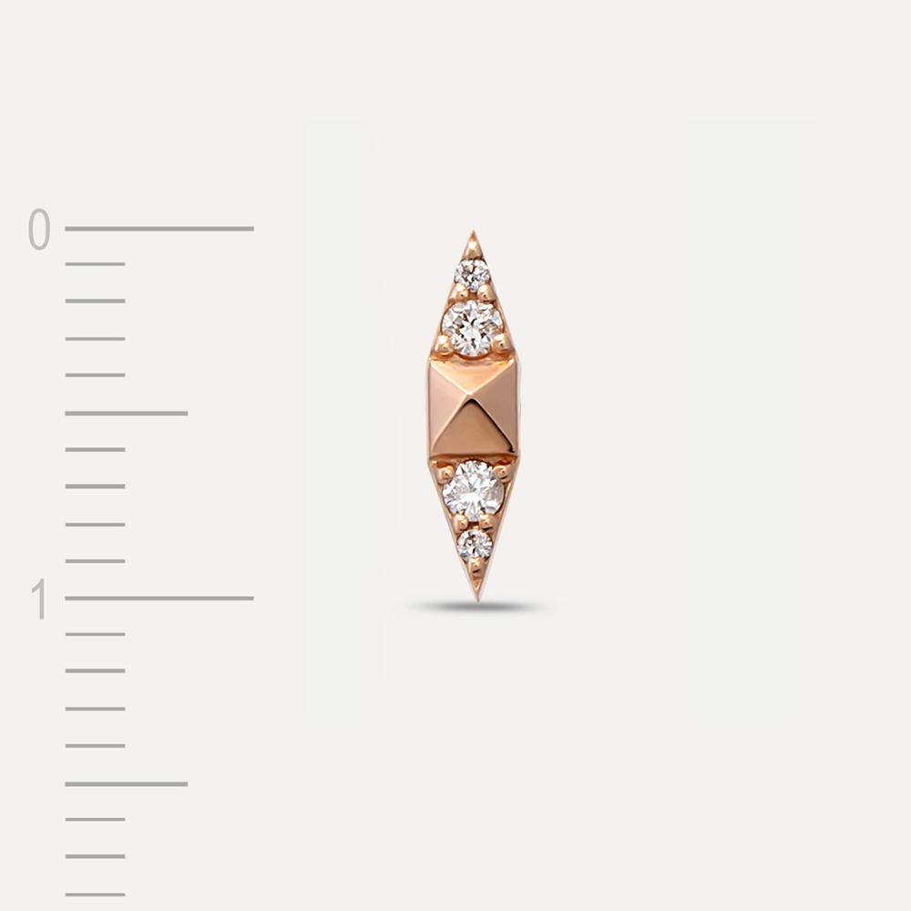 Rose Spike 0.05 CT Pırlanta Taşlı Tek Küpe - 5