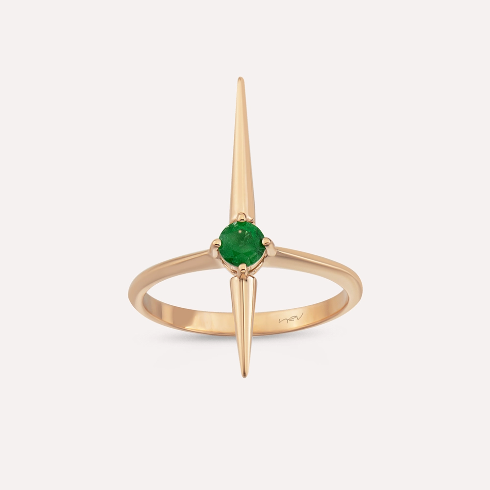 Sandy 0.20 CT Emerald Rose Gold Ring - 4