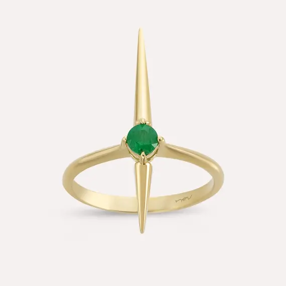 Sandy 0.20 CT Emerald Yellow Gold Ring - 1