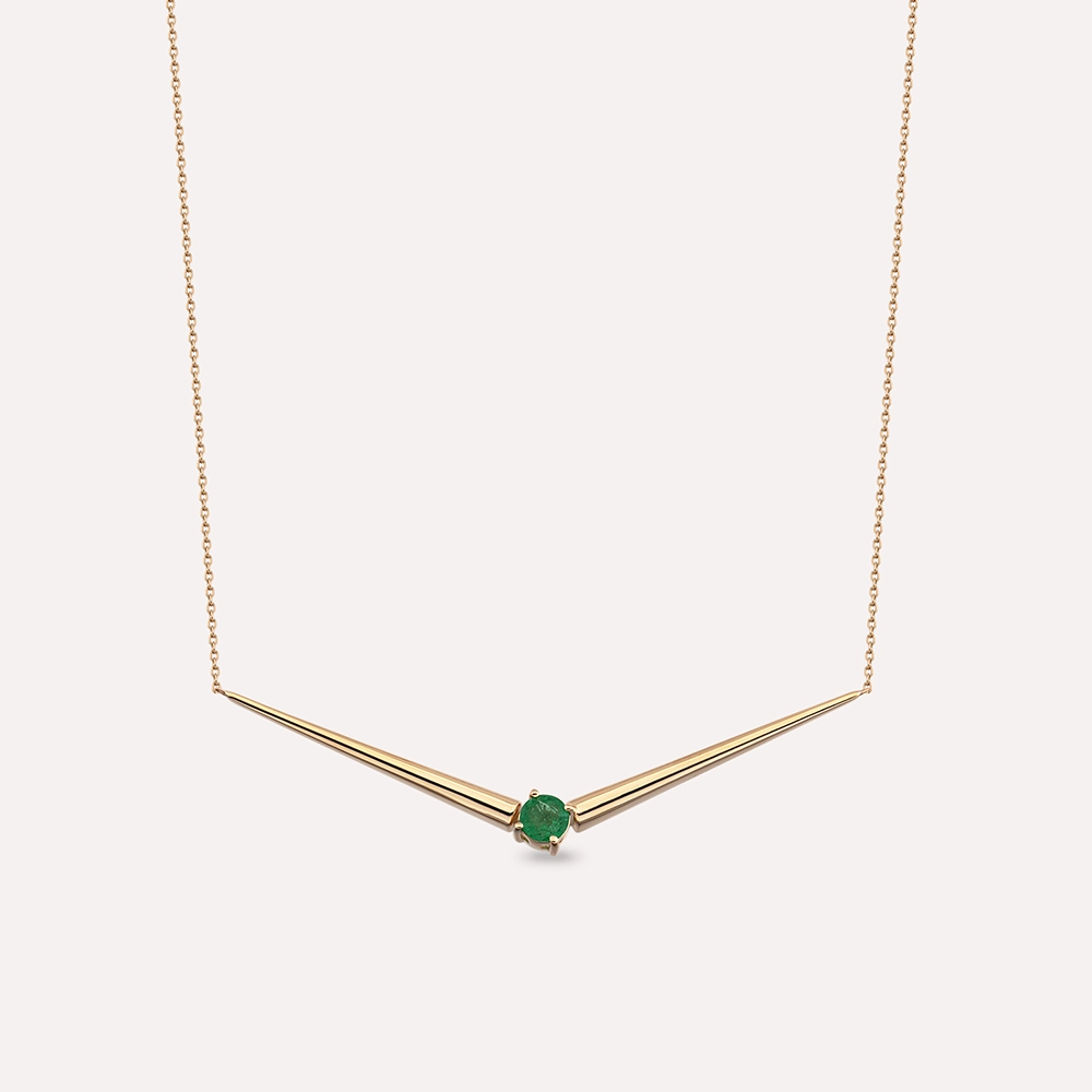 Sandy 0.34 CT Emerald Rose Gold Necklace - 4