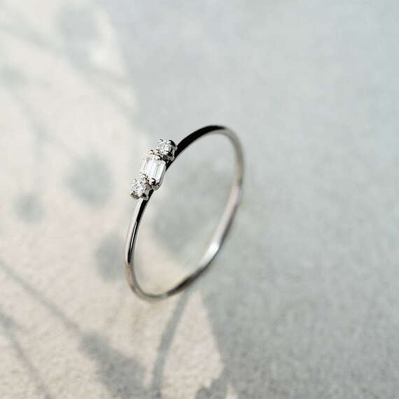 Seed 0.06 CT Diamond White Gold Ring - 1