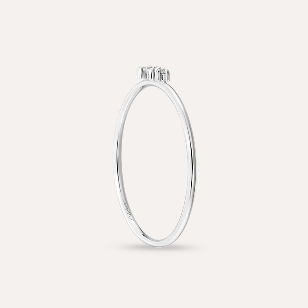 Seed 0.06 CT Diamond White Gold Ring - 5