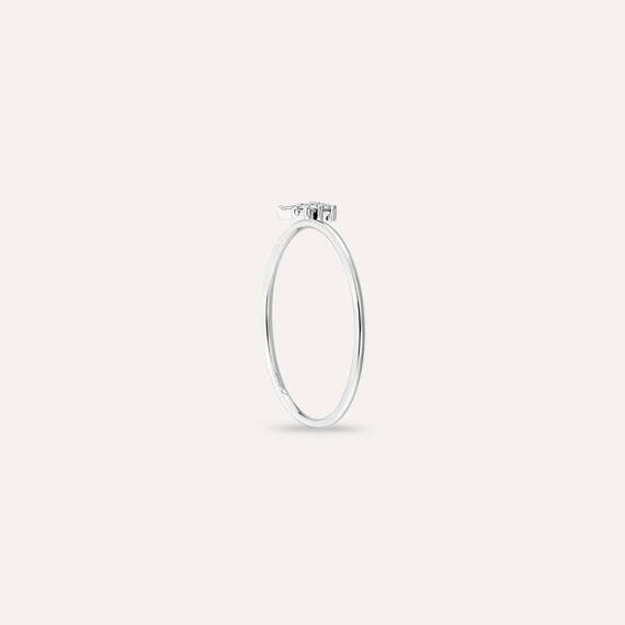 Seed 0.10 CT Baguette Cut Diamond White Gold Ring - 4