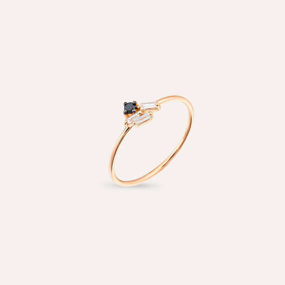 Seed 0.10 CT Black Diamond Rose Gold Ring - 3