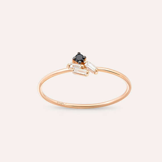 Seed 0.10 CT Black Diamond Rose Gold Ring - 1