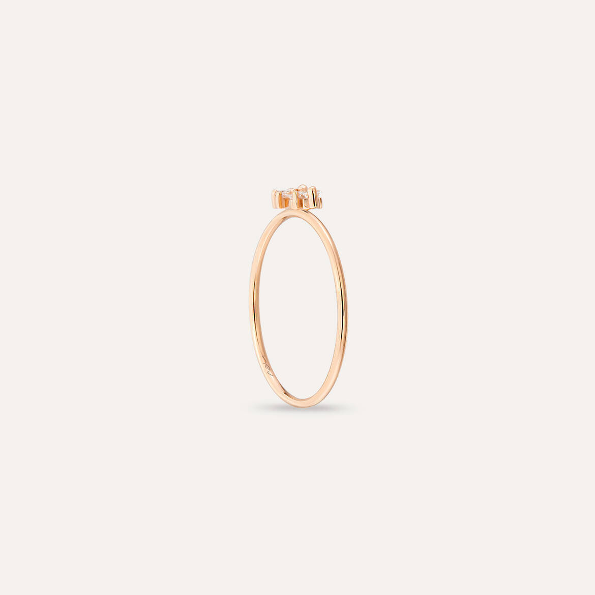 Seed 0.14 CT Baguette Cut Diamond Rose Gold Ring