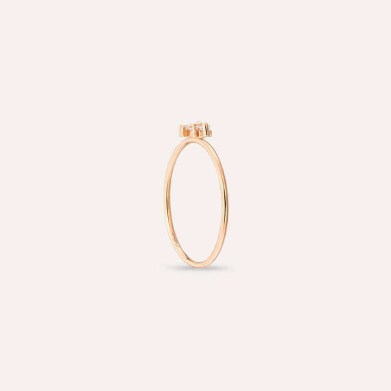 Seed 0.14 CT Baguette Cut Diamond Rose Gold Ring - 6
