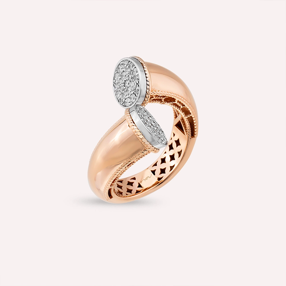 Senior 0.63 CT Pırlanta Taşlı Rose Altın Yüzük - 1