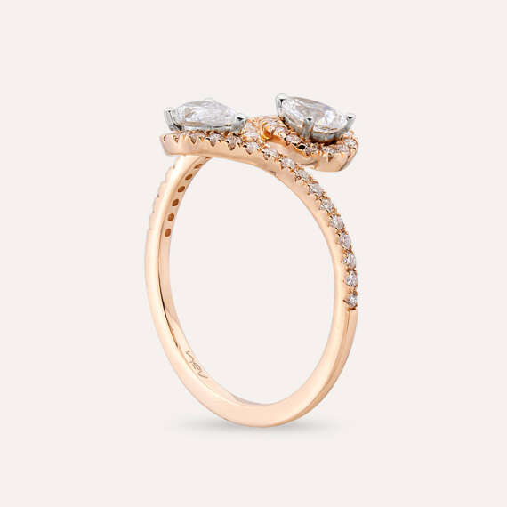 Shade 0.97 CT Pear Cut Diamond Rose Gold Ring - 6