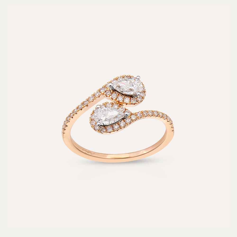 Shade 0.97 CT Pear Cut Diamond Rose Gold Ring - 1