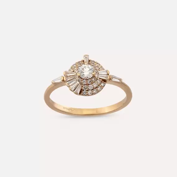 Shay 0.52 CT Trapeze Cut Diamond Rose Gold Ring - 2