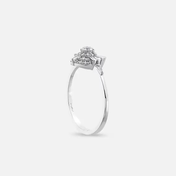 Shay 0.52 CT Trapeze Cut Diamond White Gold Ring - 4