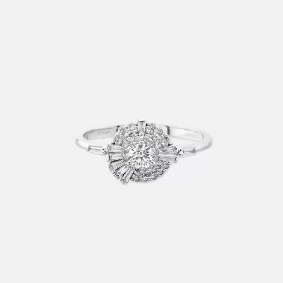 Shay 0.52 CT Trapeze Cut Diamond White Gold Ring - 3